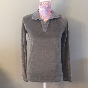 Horny Toad Velour Small Pullover Teal Green Fleece